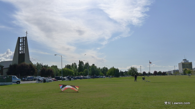 在安克雷奇的公園放大型風箏