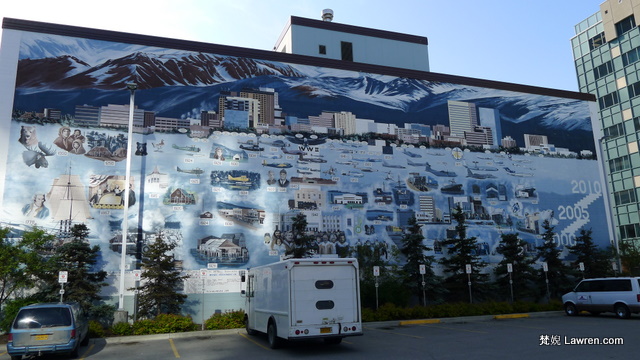 安克雷奇大會堂 Anchorage City Hall 旁的牆畫