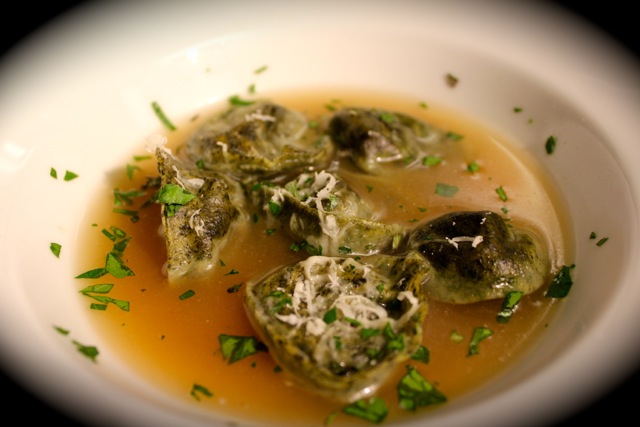 紫菜蘑菇苔雲吞 Truffle of the Sea Pasta with Mushroom Duxelle Filling - Korean Seaweed - Beyond Sushi and Salad - New York event